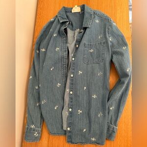Sezane Tomboy Shirt Denim Brode - Size 34